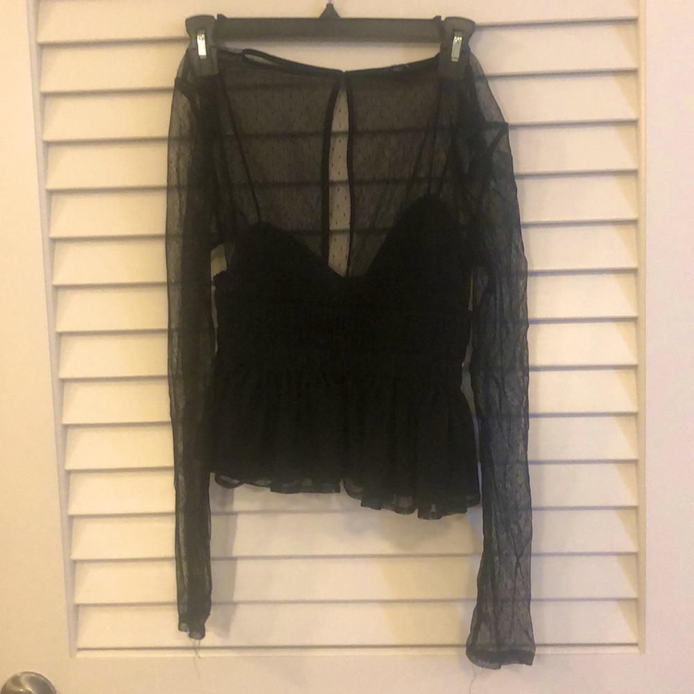 Express Black Mesh Top